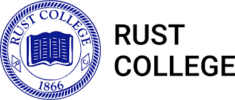 A logo of Rust College for our ranking of 30 Great Small Colleges for a Teaching Degree