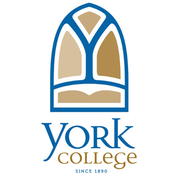 A logo of York College for our ranking of 30 Great Small Colleges for a Teaching Degree