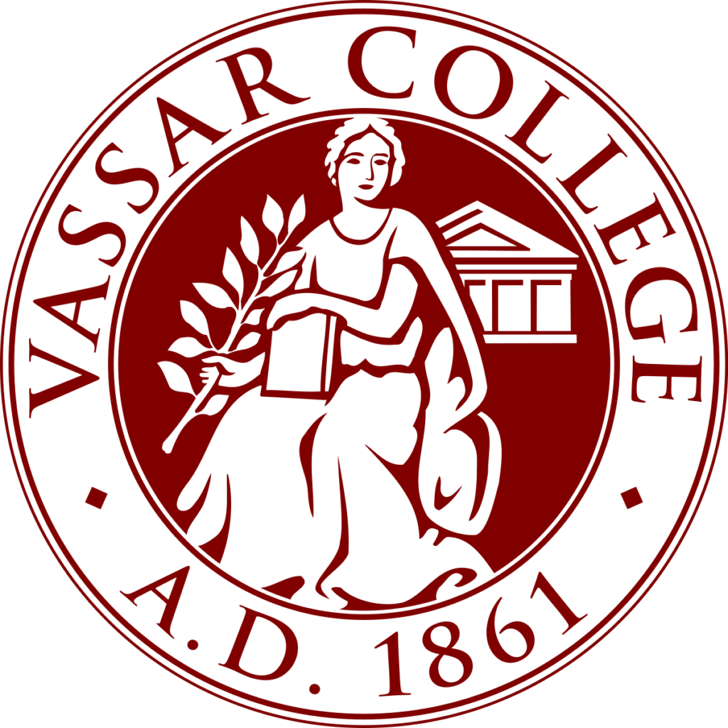 A logo of Vassar College for our ranking of 30 Great Small Colleges for STEM Degrees 