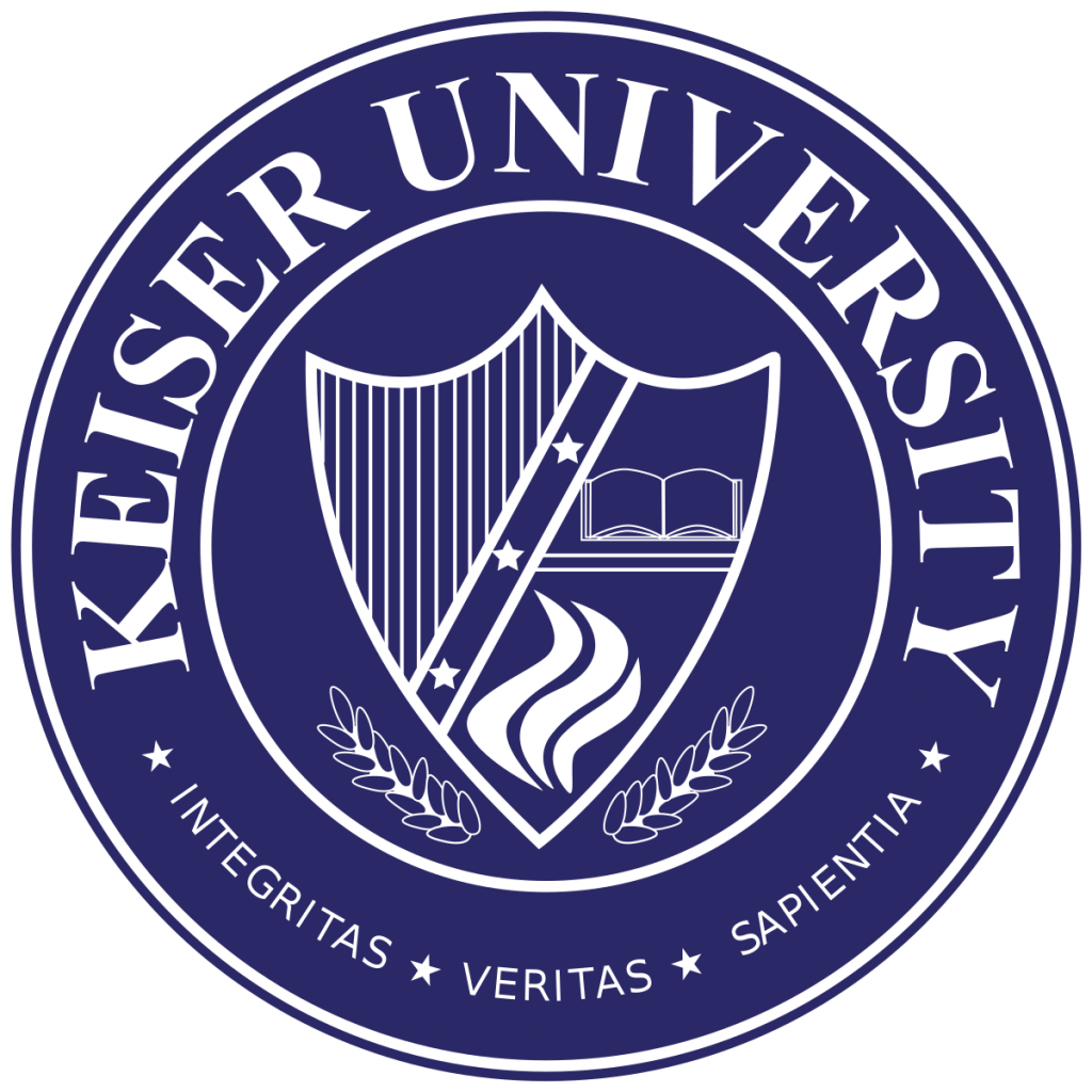 A logo of Keiser University for our ranking of 30 cheapest online criminal justice programs