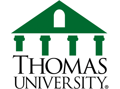 A logo of Thomas University for our ranking of 30 cheapest online criminal justice programs