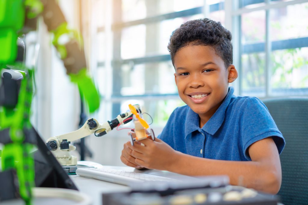 An image of a young engineering student for our Ultimate Engineering Game For Kids Resource Guide