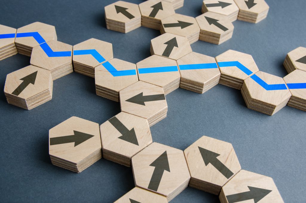 An image of career path arrows for our article on 5 Bachelors in Sociology Jobs in the Government Sector