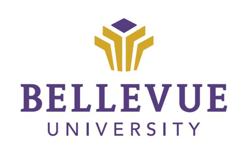 A logo of Bellevue University for our ranking of 30 best sports management colleges
