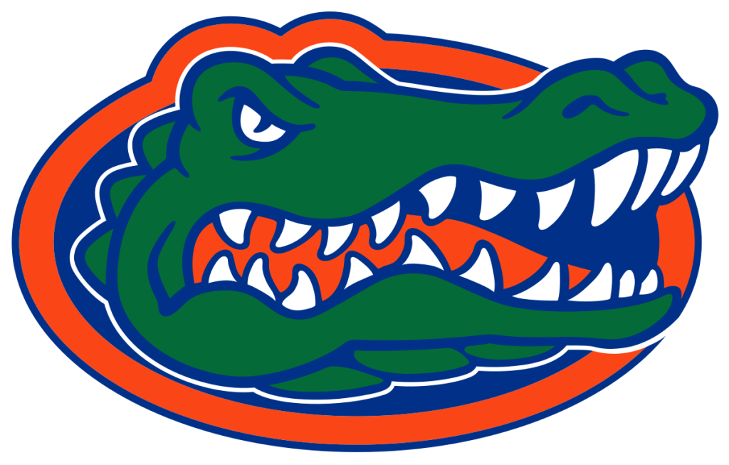 A logo of UF for our ranking of 30 best sports management colleges