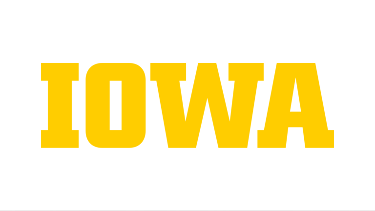 A logo of University of Iowa for our ranking of 30 best sports management colleges