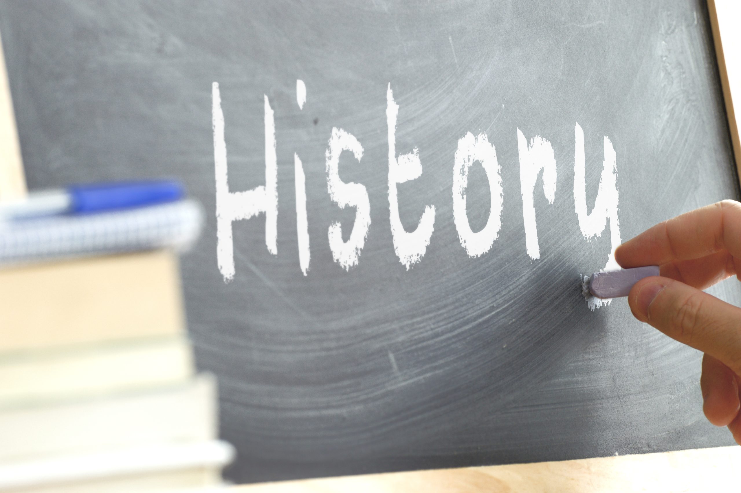 An image of a history blackboard for our FAQ on Can A History Major Study Ancient History