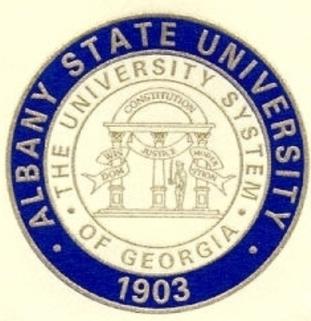 A logo of Albany State University for our school profile