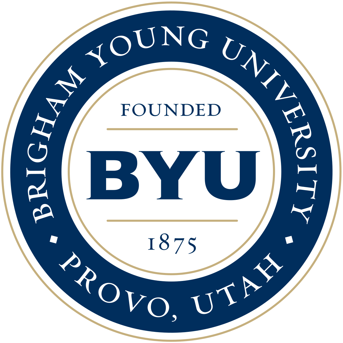 A logo of Brigham Young University for our school profile