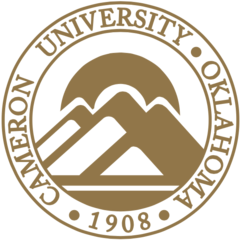 A logo of Cameron University for our school profile