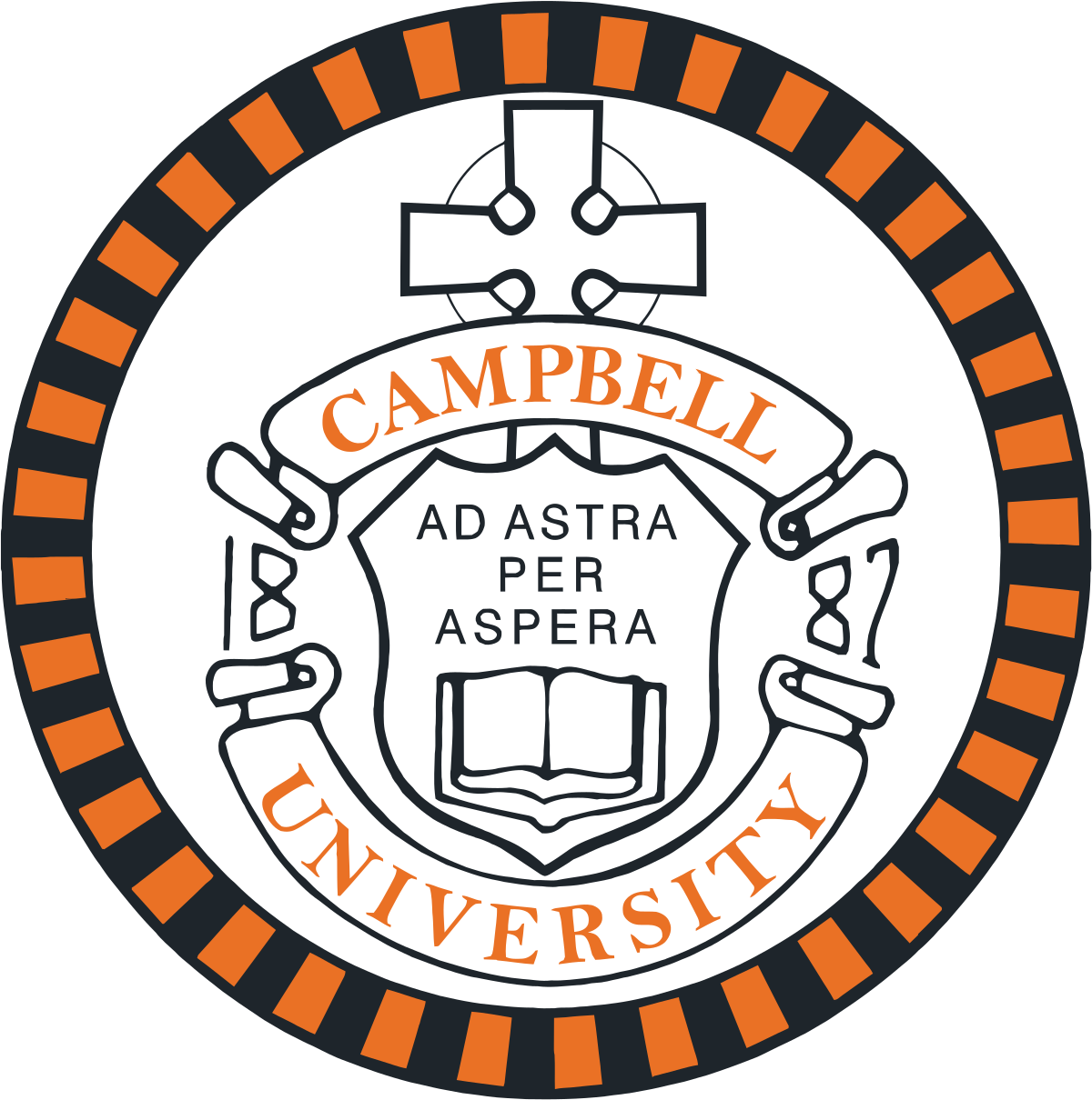 A logo of Campbell University for our school profile
