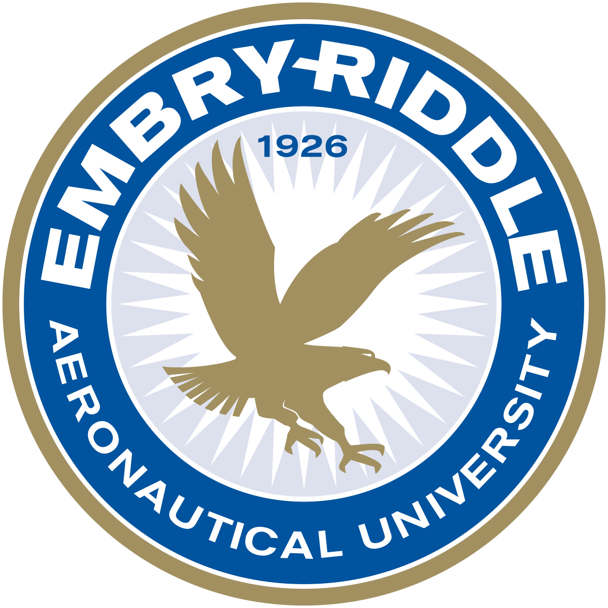 A logo of Embry-Riddle Aeronautical University for our school profile