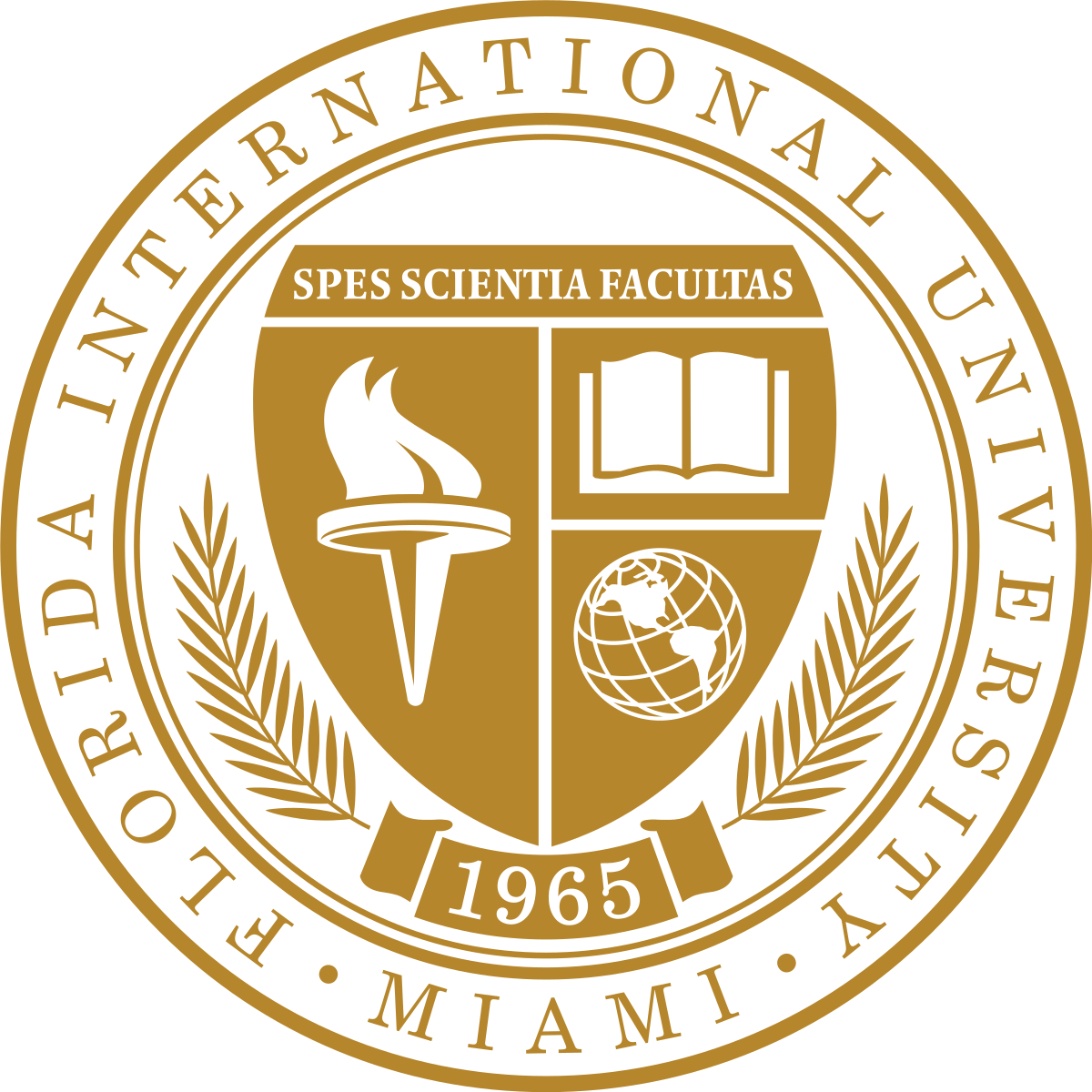 A logo of Florida International University for our school profile