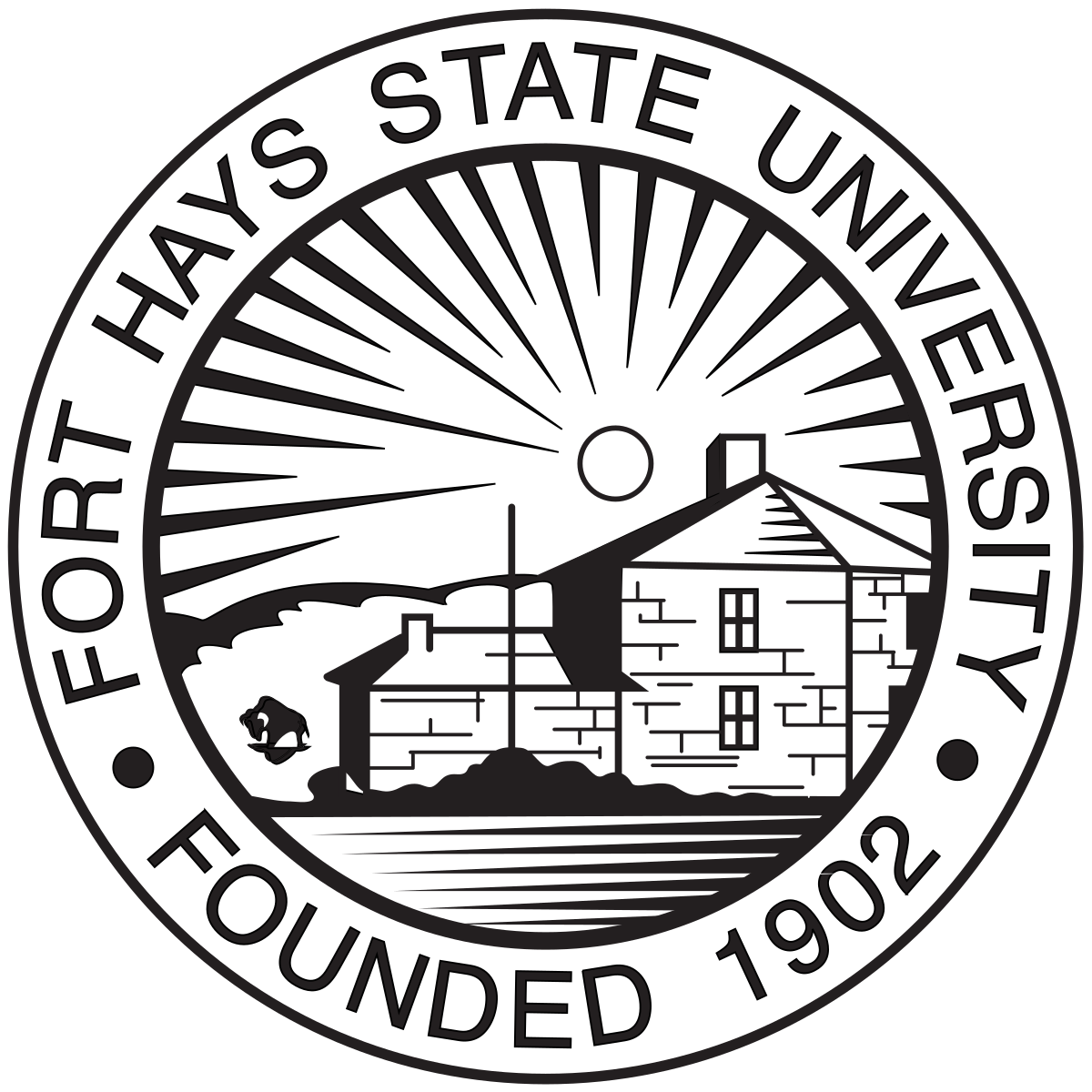 A logo of Fort Hays State University for our school profile