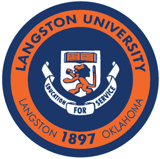 A logo of Langston University for our school profile
