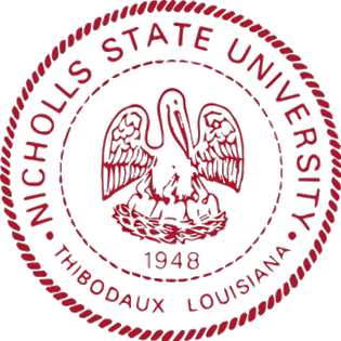 A logo of Nicholls State University for our school profile