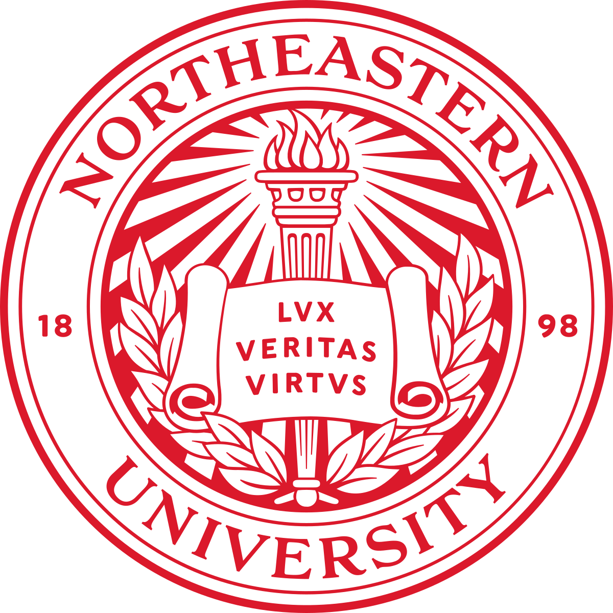 A logo of Northeastern University for our school profile