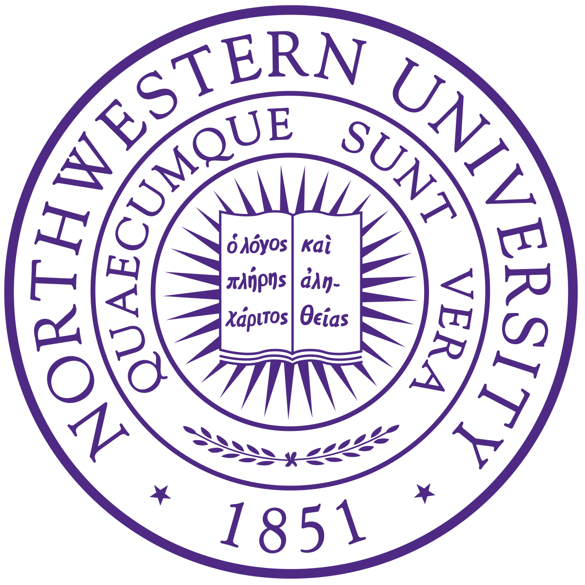 A logo of Northwestern University for our school profile
