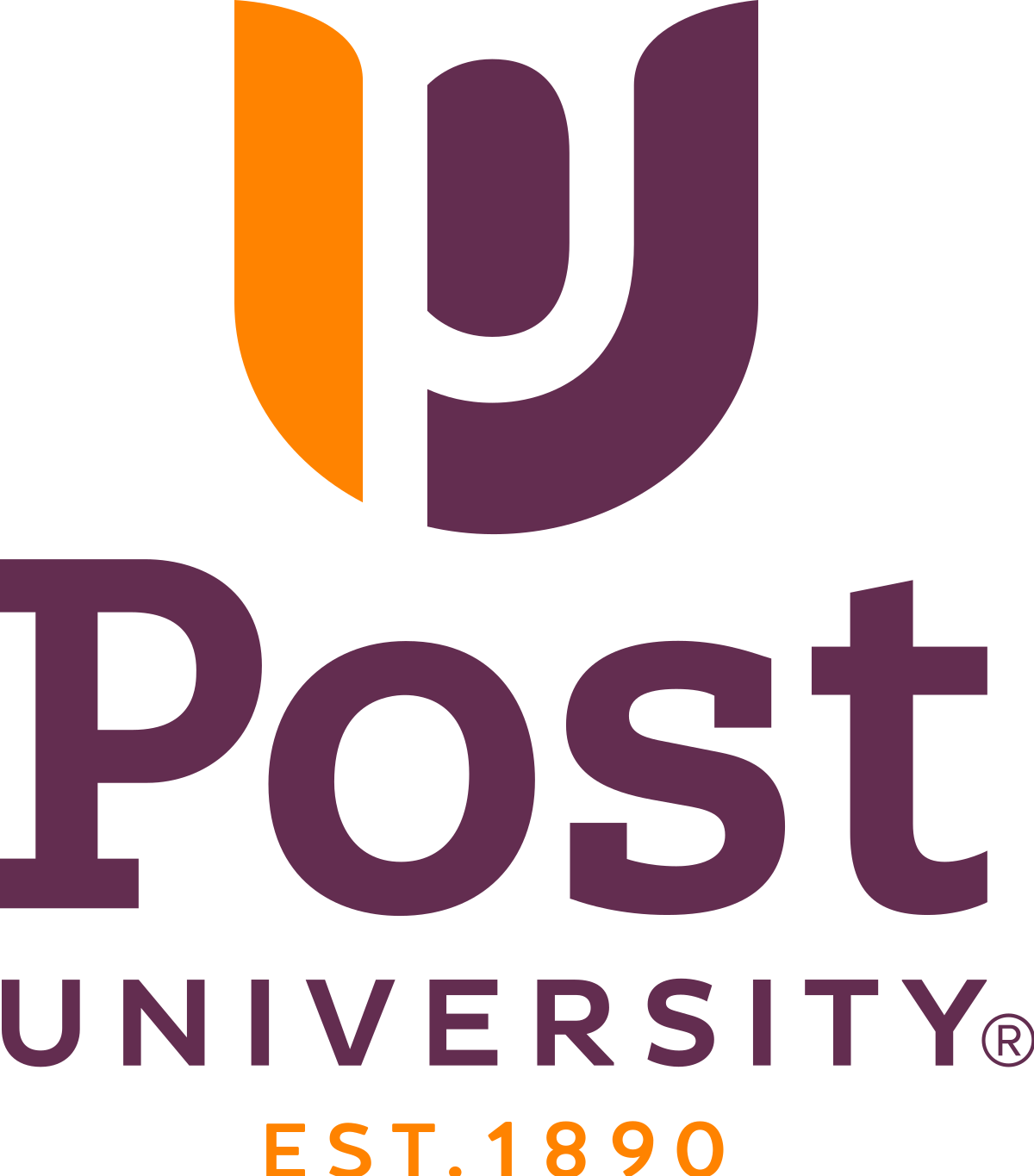 A logo of Post University for our school profile