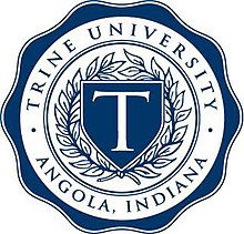 a logo of Trine University for our school profile