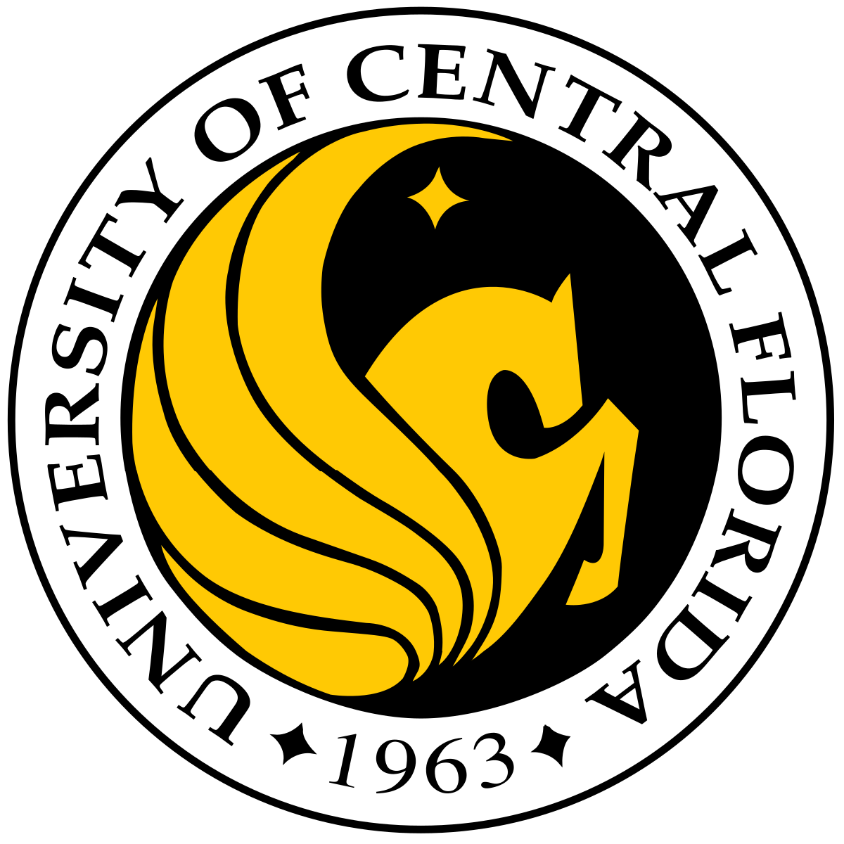 A logo of University of Central Florida for our school profile