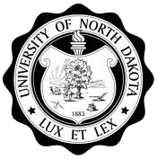 A logo of University of North Dakota for our school profile