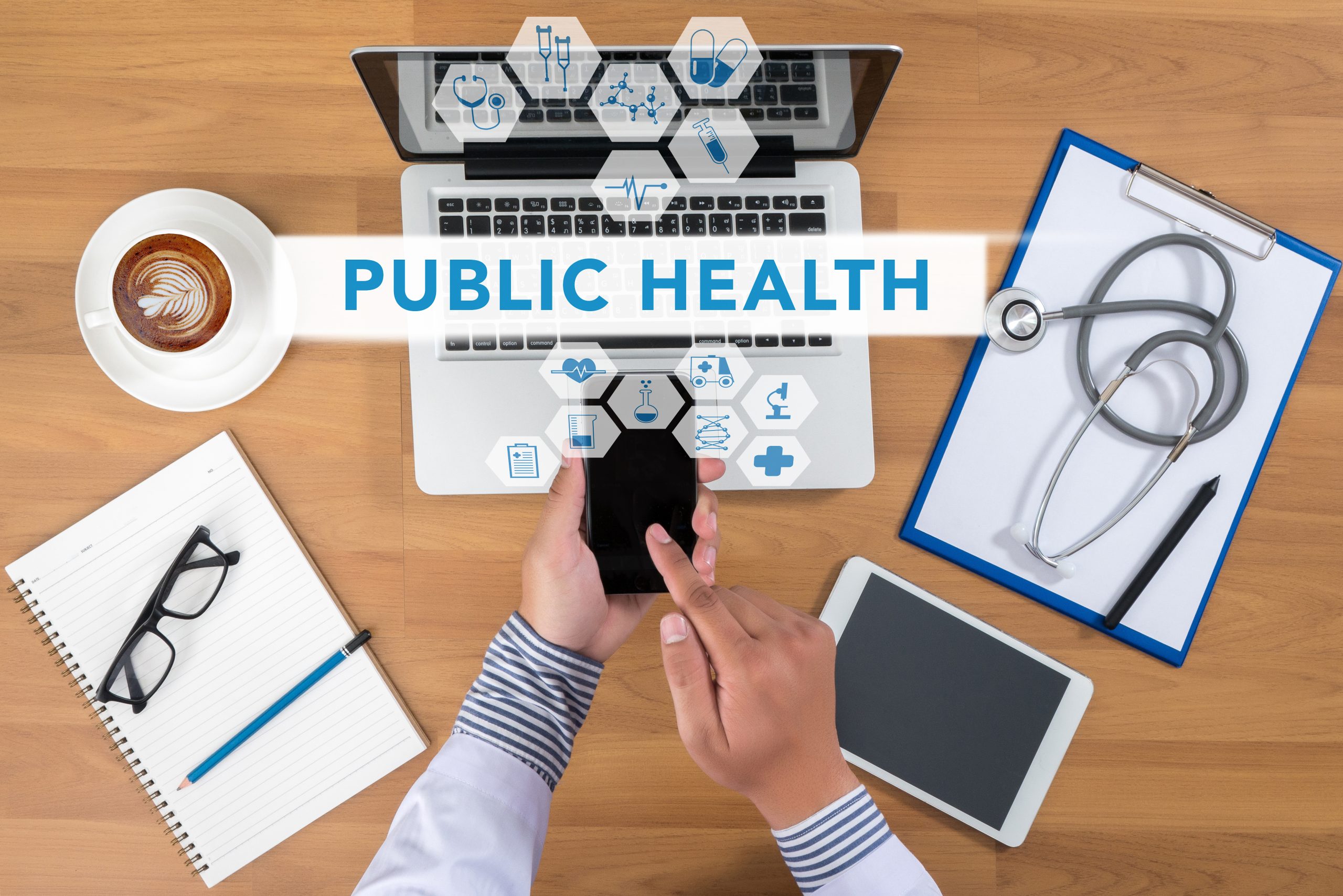 Image of public health desk for our article on 5 Healthcare Degrees You Can Earn Online