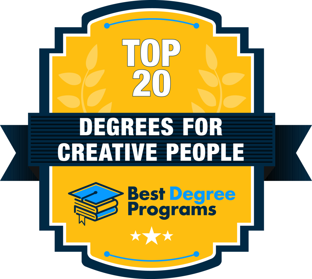 Top 20 Degrees for Creative People Badge